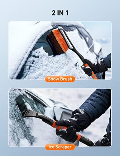 AstroAI 2 Pack 27" Snow Brush and Detachable Deluxe Ice Scraper with Ergonomic - Image 2