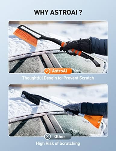 AstroAI 2 Pack 27" Snow Brush and Detachable Deluxe Ice Scraper with Ergonomic - Image 3