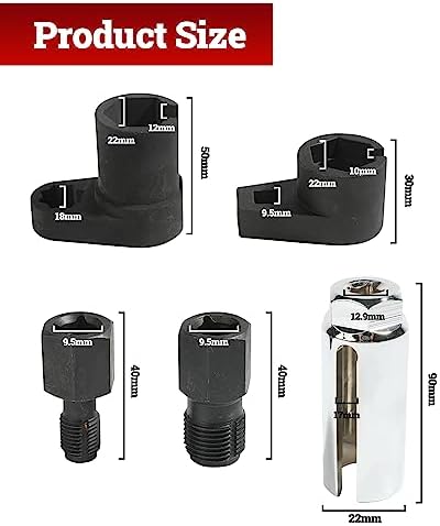 Zlirfy 5PCS Oxygen Sensor Removers,Automotive Oxygen Sensor Socket Wrench - Image 5