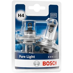 Bosch H4 (472) Pure Light Headlight Bulbs - 12 V 60/55 W P43t - 2 Bulbs
