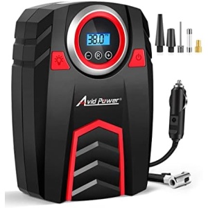 Avid Power Tire 12V Air Compressor w/Digital Pressure Gauge, Car Pump w/LED
