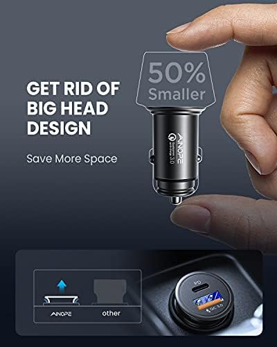 USB C Car Charger 54W Super Mini AINOPE All Metal Fast USB Car Charger Adapter - Image 7