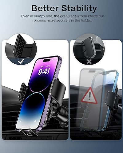 OMOTON Car Phone Holder, Air Vent 360°Rotation Universal Car Phone Mount Cradle - Image 4
