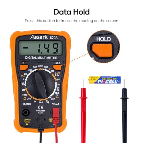 Digital Multimeter Voltage Tester, Assark 2000 Counts Multimeter Measure - Image 6