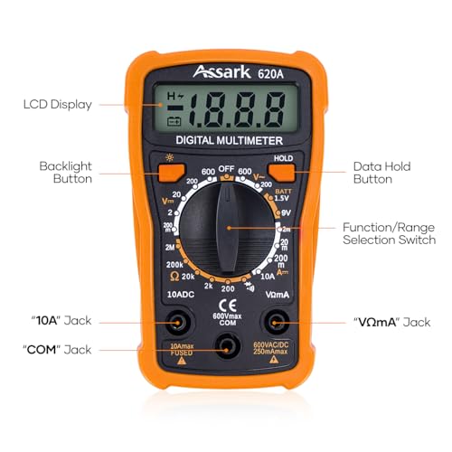 Digital Multimeter Voltage Tester, Assark 2000 Counts Multimeter Measure - Image 8