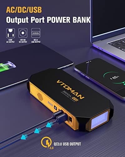 VTOMAN V12 Jump Starter, 3500A(Up to 10L Gas/8L Diesel Engines) USB QC3.0 - Image 5