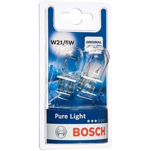 Bosch W21/5W (580) Pure Light Car Light Bulbs - 12 V 21/5 W W3x16q - 2 Bulbs