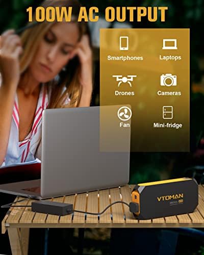 VTOMAN V12 Jump Starter, 3500A(Up to 10L Gas/8L Diesel Engines) USB QC3.0 - Image 3