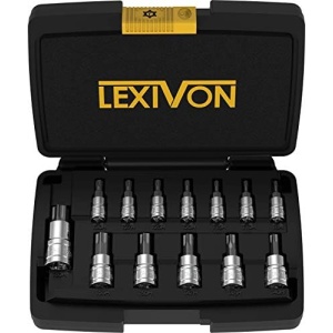 LEXIVON Tamper Proof Torx Bit Socket Set, Premium S2 Alloy Steel | 13-Piece