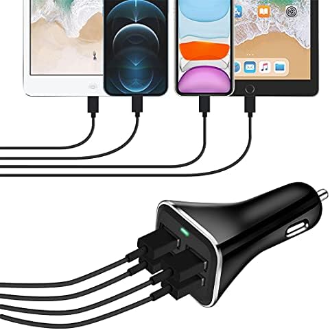 USB Car Charger Adapter, QC 3.0 Fast car Charger, 4-Port Multi 9.6 Amp 48W - Image 2