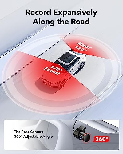 REDTIGER Dash Cam Front Rear, 4K/2.5K Full HD Dash Camera for Cars, Free 32GB - Image 3