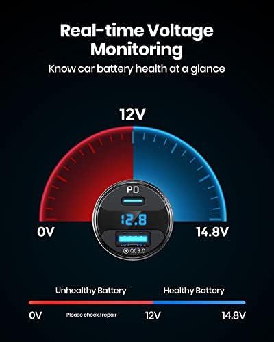 Car Charger USB C, INIU 66W Total Car Charger Fast Charging, All-Metal Mini 3A - Image 5