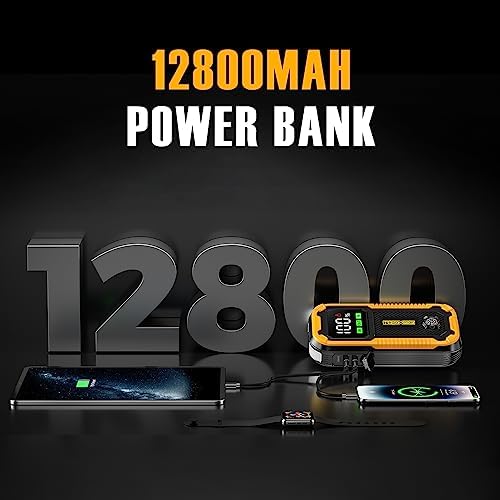 MegaXmar Car Battery Jump Starter -1500A Peak 12800mAh,Portable Car Jump Starter - Image 4