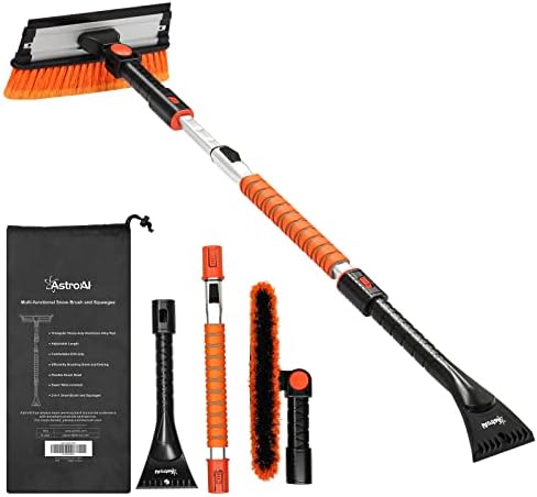 AstroAI 47.2" Ice Scrapers for Car Windshield, 3 in 1 Sturdy Snow Brush