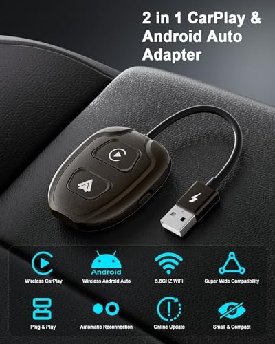 LXJADAP 2-in-1 Wireless CarPlay Adapter & Android Auto Wireless Car - Image 3