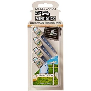 Yankee Candle 1194395E Vent Sticks Car Air Fresheners, Clean Cotton