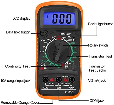Digital Multimeter Voltmeter Battery Voltage Multi Tester AC DC Volt OHM Amp - Image 7