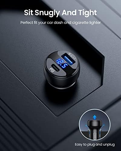 Car Charger USB C, INIU 66W Total Car Charger Fast Charging, All-Metal Mini 3A - Image 4