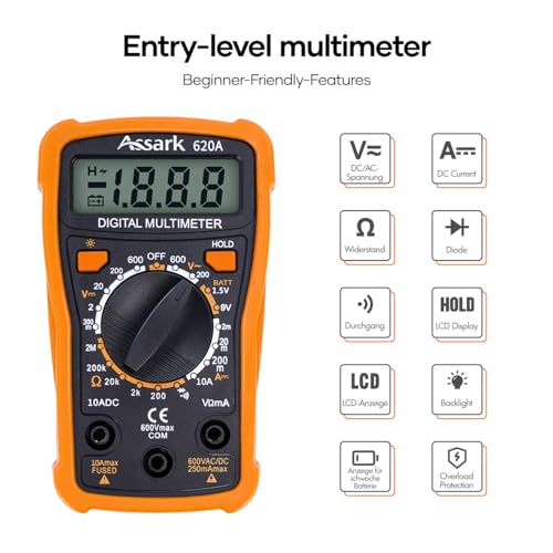 Digital Multimeter Voltage Tester, Assark 2000 Counts Multimeter Measure - Image 2