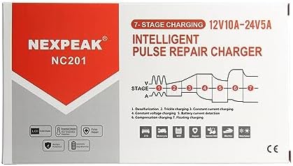 10-Amp Car Battery Charger, 12V and 24V Smart Fully Automatic Battery Charger - Image 8