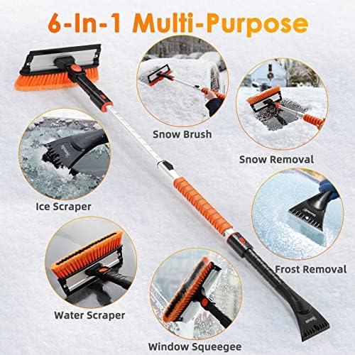 AstroAI 47.2" Ice Scrapers for Car Windshield, 3 in 1 Sturdy Snow Brush - Image 5