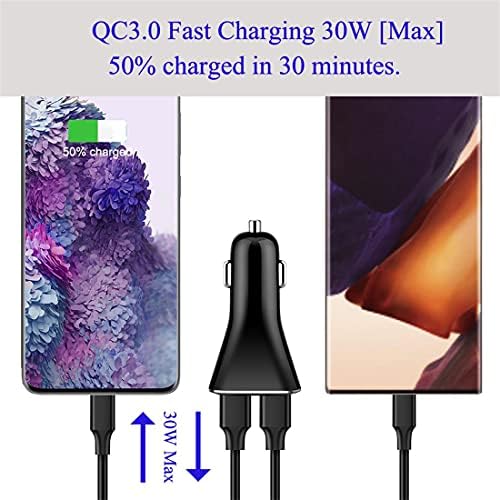 USB Car Charger Adapter, QC 3.0 Fast car Charger, 4-Port Multi 9.6 Amp 48W - Image 4