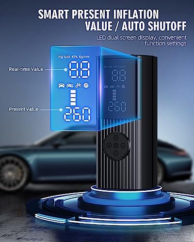 Hafuloky Tire Inflator Portable Air Compressor - 180PSI & 20000mAh Portable Air - Image 5