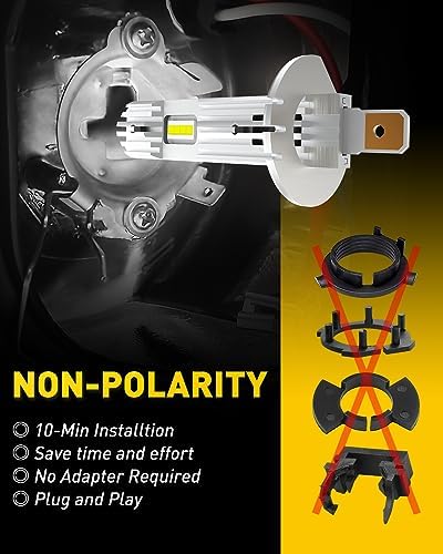 AUXITO 2023 Upgraded H1 LED Headlight Bulb, 6500K White - Image 4