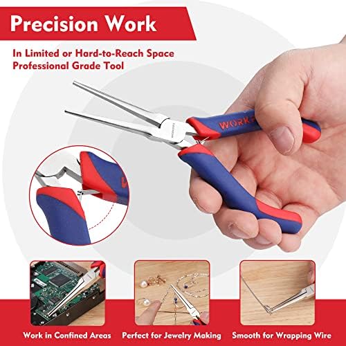 WORKPRO 2-Piece 6" Mini Needle Nose Pliers Set, Long Nose Pliers, Bent Nose - Image 7