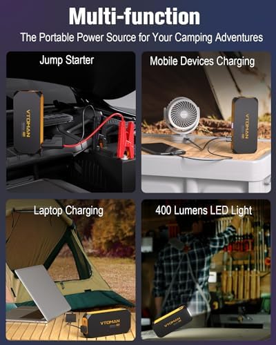 VTOMAN V12 Jump Starter, 3500A(Up to 10L Gas/8L Diesel Engines) USB QC3.0 - Image 6