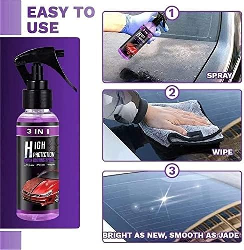 High Protection 3 in 1 Spray,3 in 1 Ceramic car Coating Spray High Protection - Image 4