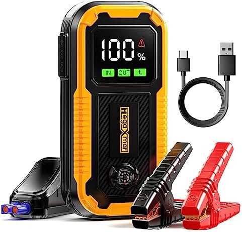 MegaXmar Car Battery Jump Starter -1500A Peak 12800mAh,Portable Car Jump Starter