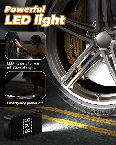 Portable Air Compressor, Tire Inflator, 12V Portable Air Pump with 6000mAh - Image 6