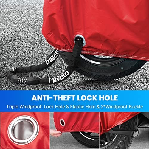 Favoto Upgraded Version Motorbike Cover 210D Waterproof Motorcycle Cover - Image 5