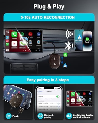LXJADAP 2-in-1 Wireless CarPlay Adapter & Android Auto Wireless Car - Image 7