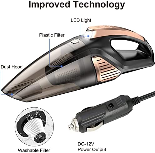 Banaton Car Vacuum Cleaner 7000PA 106W 12V Car Vacuum with LED Light Low Noise - Image 5