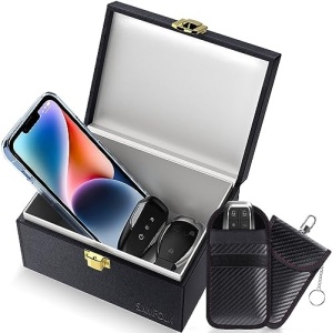 Samfolk Faraday Box with Faraday Pouch 2 Pack, Keyless Entry Car Key