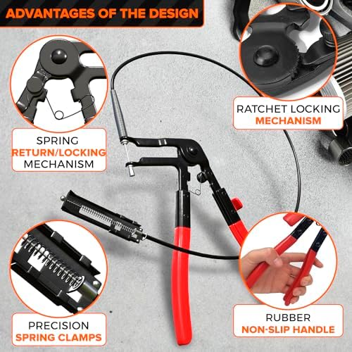 Radiator Hose Clamps Pliers Tool - Hose Clamp Plier Wire Clamp Tool Long Reach - Image 4