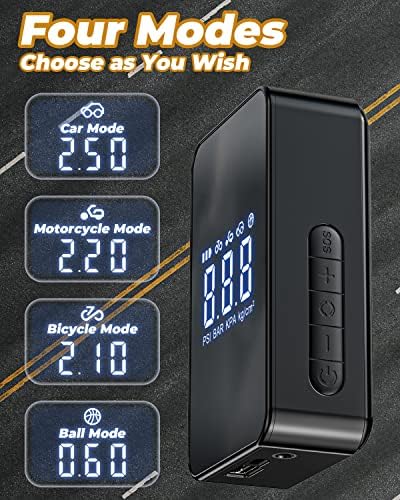 Portable Air Compressor, Tire Inflator, 12V Portable Air Pump with 6000mAh - Image 4