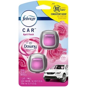 Febreze Car Air Freshener Vent Clip Downy April Fresh Scent, 06 oz. Car Vent