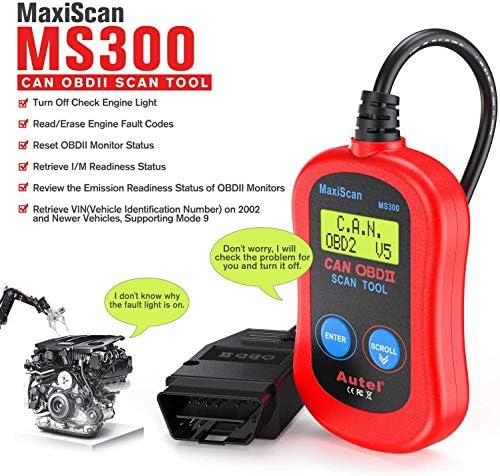 Autel MS300 OBD2 Scanner Code Reader, Turn Off Check Engine Light, Read & Erase - Image 2