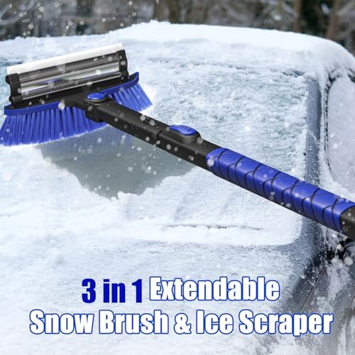 TESSONO 55.7" Ice Scraper, Extendable Snow Brush and Snow Broom with Ergonomic - Image 2