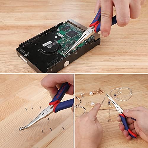 WORKPRO 2-Piece 6" Mini Needle Nose Pliers Set, Long Nose Pliers, Bent Nose - Image 8