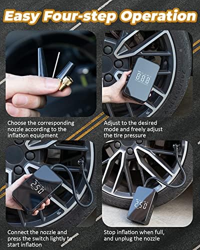 Portable Air Compressor, Tire Inflator, 12V Portable Air Pump with 6000mAh - Image 7