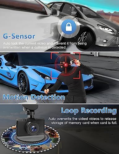 Dash Cam Front and Rear Camera, Otovoda 3Inch Screen Dash cam - Image 7