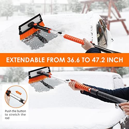 AstroAI 47.2" Ice Scrapers for Car Windshield, 3 in 1 Sturdy Snow Brush - Image 3