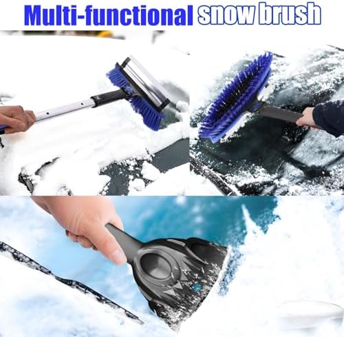 TESSONO 55.7" Ice Scraper, Extendable Snow Brush and Snow Broom with Ergonomic - Image 4