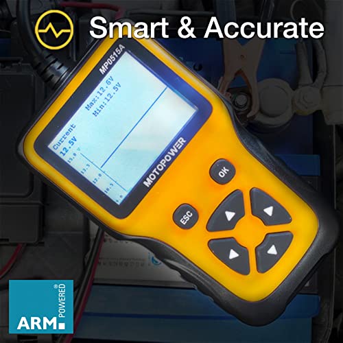 MOTOPOWER MP0515A 12V Car Battery Tester Automotive 100-2000 CCA Battery Load - Image 8