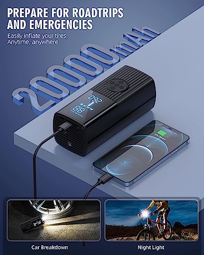 Hafuloky Tire Inflator Portable Air Compressor - 180PSI & 20000mAh Portable Air - Image 6