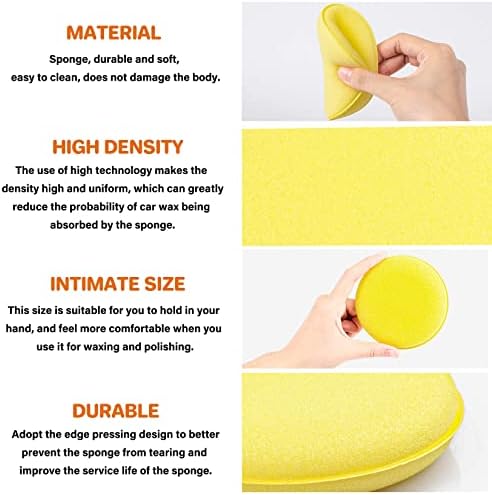 psler Foam Car Wax Applicator Pad Foam Applicator Pads Detailing Round 4 inch - Image 3